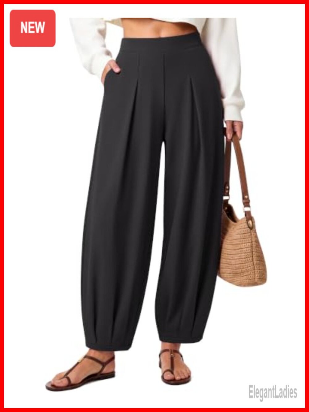 G4Free EverGoing Balloon Pants Pleated Harem Trousers Ankle Length